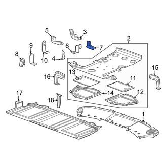 Honda OE - Rear Floor Pan Splash Shield Bracket