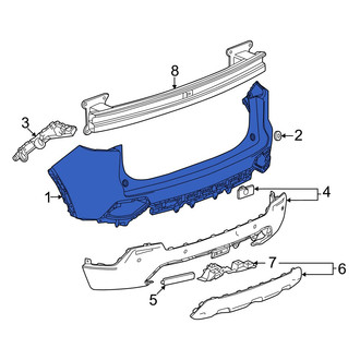 Honda OE - Rear Upper Bumper Cover