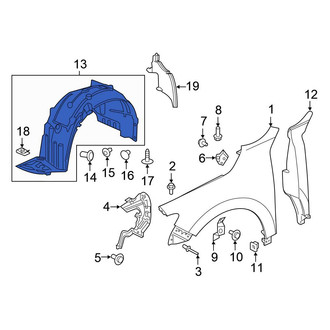 Honda OE - Front Left Fender Splash Shield