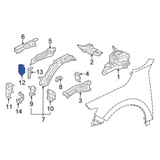 Honda OE - Right Fender Rail Mount Plate Bracket
