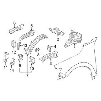 Honda OE - Fender - Structural Components & Rails