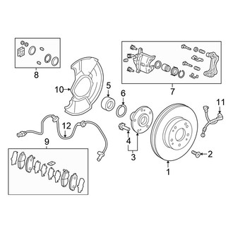 Honda OE - Front Suspension - Brake Components