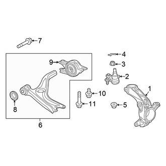 Honda OE - Front Suspension - Suspension Components (EX / LX / Touring)
