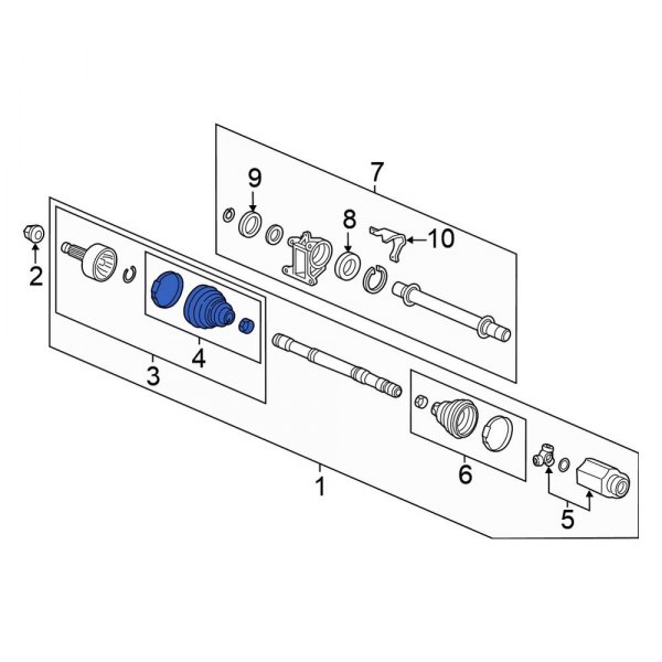Honda OE 44018TXMA01 Front Left Outer CV Joint Boot Kit