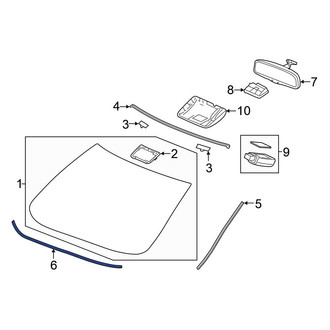 Honda OE - Front Lower Windshield Molding
