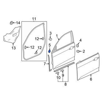 Honda OE - Front Right Upper Door Shell Seal