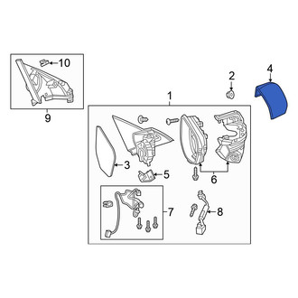Honda OE - Front Left Upper Door Mirror Cover