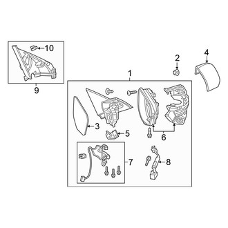 Honda OE - Front Door - Outside Mirrors (W/O Signal Lamps)