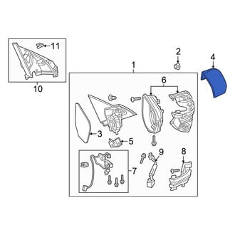 Honda OE - Front Left Upper Door Mirror Cover