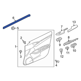 Honda OE - Front Left Door Window Belt Weatherstrip