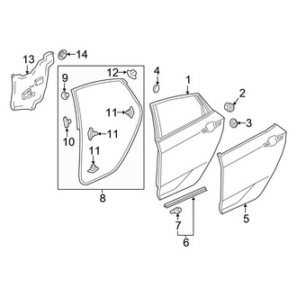 Honda OE - Rear Door - Door & Components