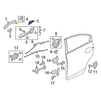 Honda OE - Front Left Exterior Door Handle Cover Gasket