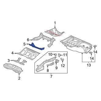 Honda OE - Rear Lower Floor Pan Crossmember