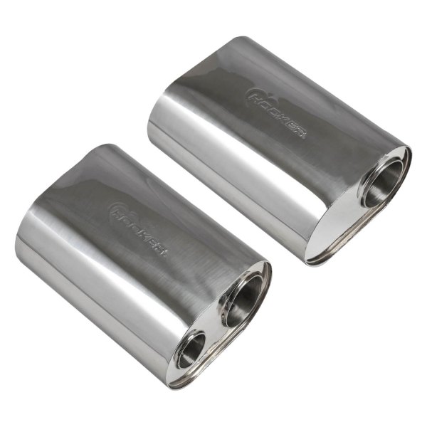 Hooker® - Dual Path 304 Stainless Steel Oval Silver Exhaust Muffler