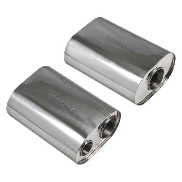 Hooker® - Dual Path 304 Stainless Steel Oval Silver Exhaust Muffler