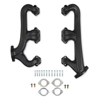 Hooker® - Cast Iron Black Painted Short Tube Exhaust Manifold