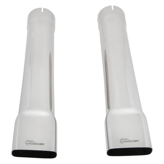 Hooker® - BlackHeart Super Bee™ 304 SS Rectangular Oval Single Wall Angle Cut Clamp-On Polished Exhaust Tips