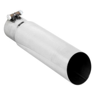 Hooker® - Large Bore Round Angle Cut Bolt-On Chrome Exhaust Tip (2.5" Inlet, 3" Outlet, 11" Length)