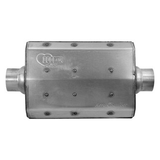 Hooker® - Aero Chamber™ Aluminized Steel Oval Silver Exhaust Muffler (3" Center ID, 3" Center OD, 14" Length)