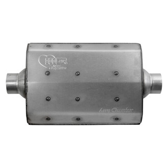 Hooker® - Aero Chamber™ Aluminized Steel Oval Silver Exhaust Muffler (2.5" Center ID, 2.5" Center OD, 14" Length)