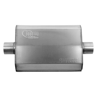 Hooker® - Maximum Flow Aluminized Steel Oval Glass Pack Gray Exhaust Muffler (2.5" Center ID, 2.5" Center OD, 14" Length)