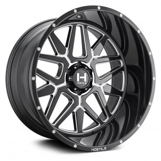 HOSTILE Fury Gloss Black Wheel with Milled Finish 20 x 10. inches /6 x 139 mm, -19 mm Offset 