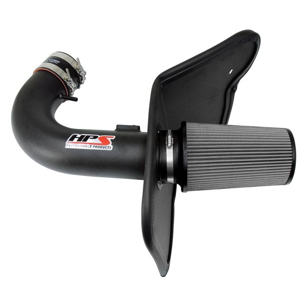 HPS Silicone Hoses® 827607WB Aluminum Wrinkle Black Short Ram Air