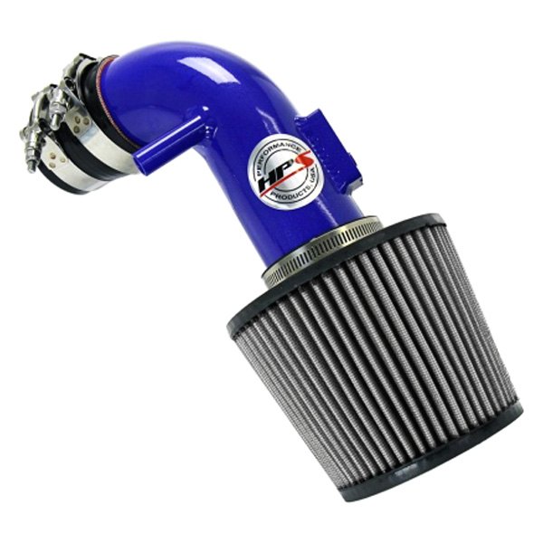 HPS® 827103BL Aluminum Powder Coated Blue Short Ram Air Intake System