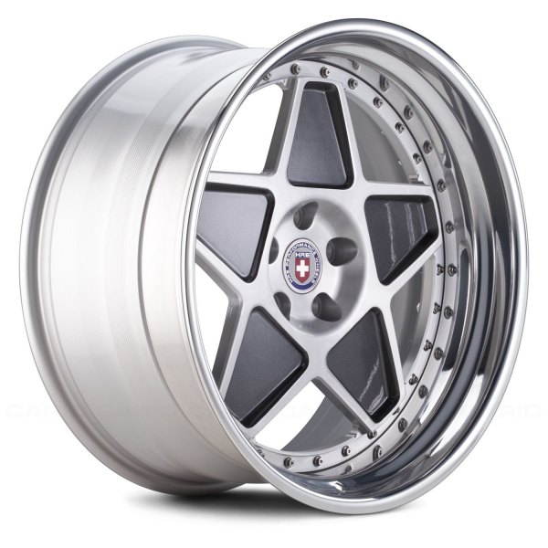 HRE Forged® - 505 3PC (Vintage Series) Brushed Clear with Gloss Charcoal Center and Polished Clear Outer