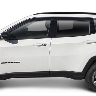Husky® - Tape-On Low Profile Ventvisor™ Smoke Front and Rear Window Deflectors with Chrome Trim