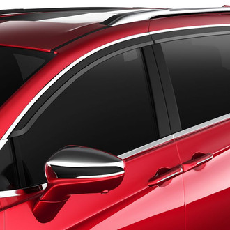 Husky® - Tape-On Low Profile Ventvisor™ Smoke Front and Rear Window Deflectors with Chrome Trim