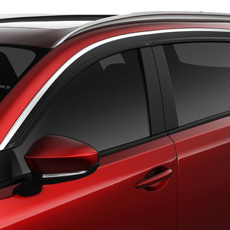 Husky® - Tape-On Low Profile Ventvisor™ Smoke Front and Rear Window Deflectors with Chrome Trim