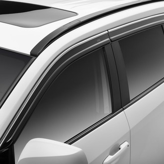 Husky® - Tape-On Low Profile Ventvisor™ Smoke Front and Rear Window Deflectors with Chrome Trim