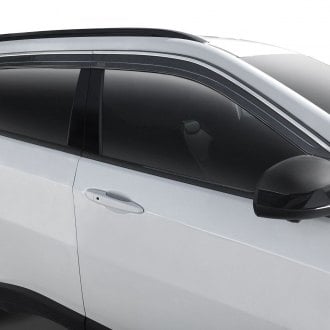 Husky® - Tape-On Low Profile Ventvisor™ Smoke Front and Rear Window Deflectors with Chrome Trim