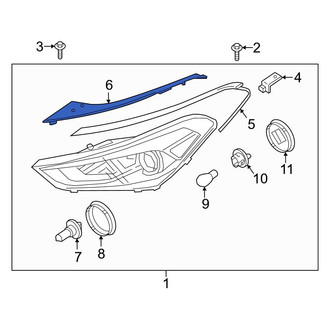 Hyundai OE - Front Right Inner Headlight Bracket