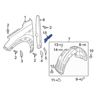 Hyundai OE - Front Left Fender Closing Plate