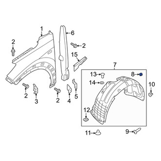 Hyundai OE - Quarter Panel Splash Shield Nut