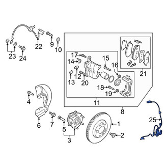 Hyundai OE - Front Right ABS Wheel Speed Sensor