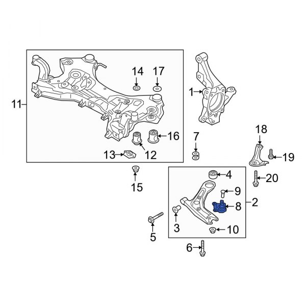 Hyundai OE 54530D3000 Front Left Suspension Ball Joint