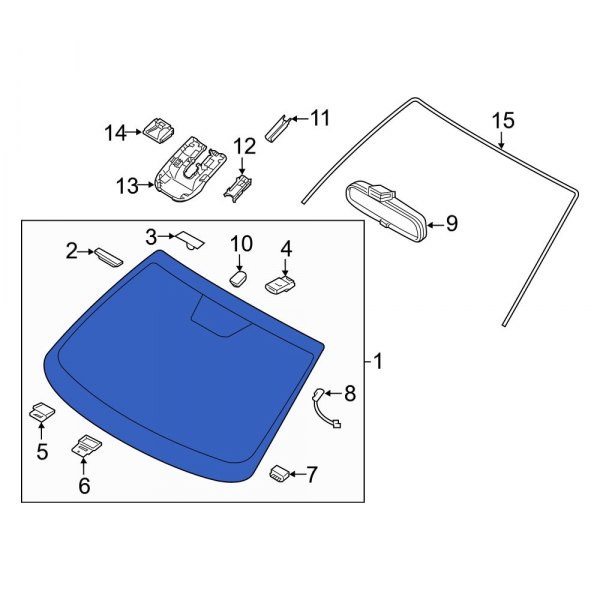 Hyundai OE 86111D3870 Front Windshield