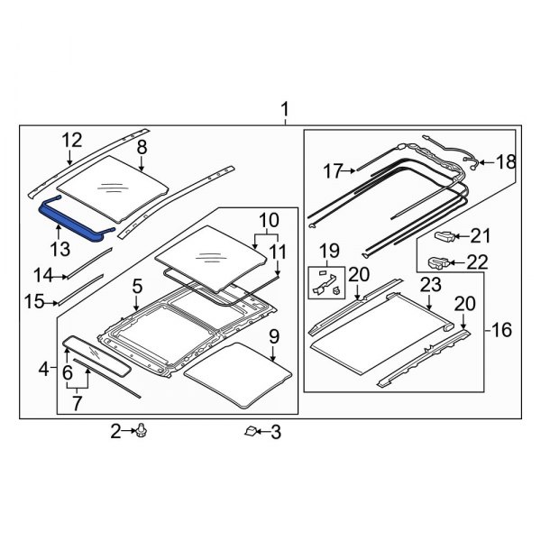 Hyundai OE 81641D3000 Sunroof Deflector