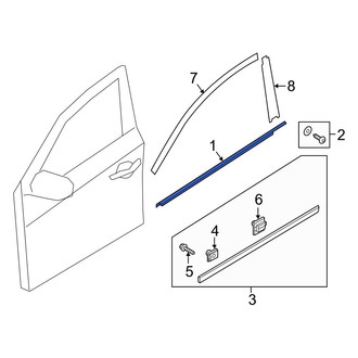 Hyundai OE - Front Left Door Belt Molding