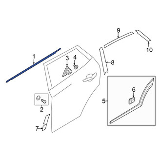 Hyundai OE - Front Left Door Belt Molding