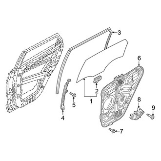 Hyundai OE - Rear Door - Glass & Hardware (Gas)