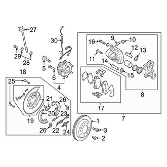 Hyundai OE - Rear Suspension - Brake Components (FWD)