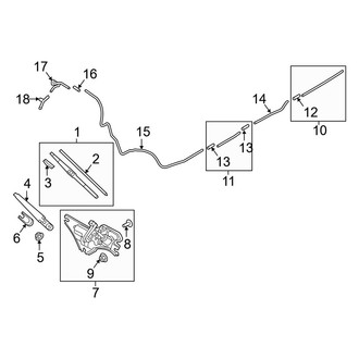 Hyundai OE - Lift Gate - Wiper & Washer Components (Limited / SE / SEL / Sport / Ultimate / Value Edition)