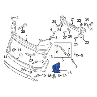 Hyundai OE - Rear Left Bumper Splash Shield