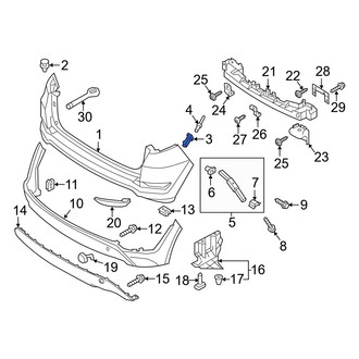 Hyundai OE - Left Upper Bumper Cover Bracket
