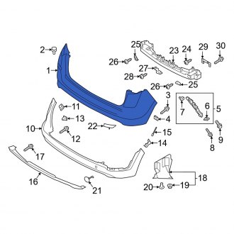 Hyundai OE - Rear Upper Bumper Cover