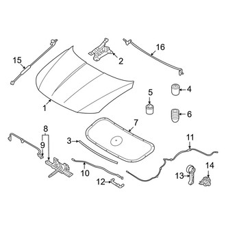 Hyundai OE - Hood & Components (USA Built), (2.5L)